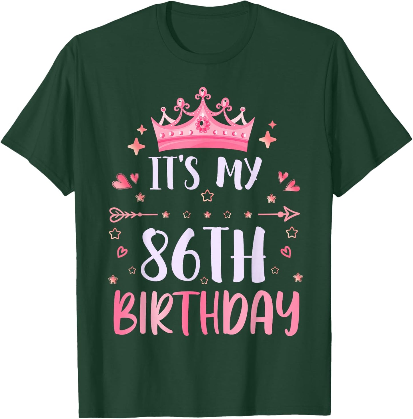 Happy It's My 86th Birthday 86 Years Old Men Women T-Shirt - T-Shirt | Forest
