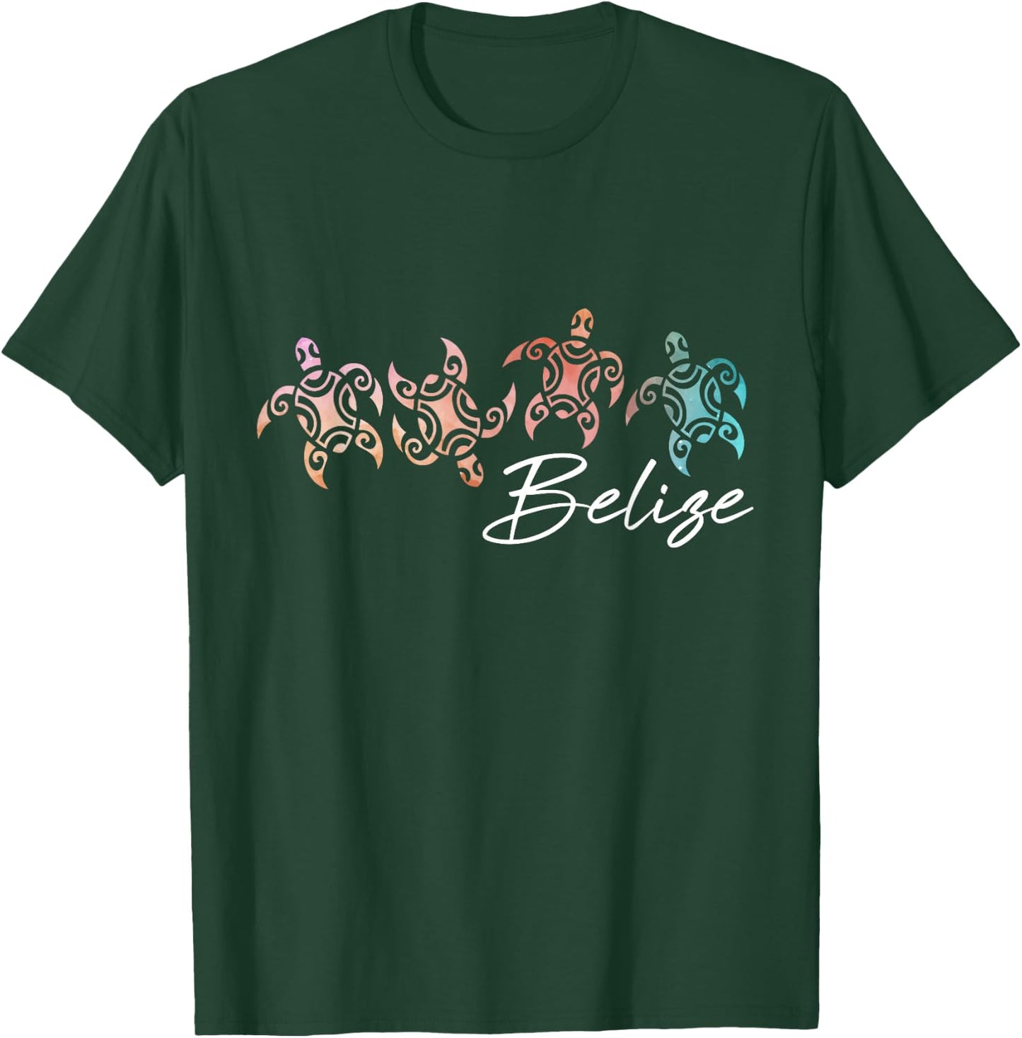 Belize Souvenir Tribal Sea Turtles T-Shirt - T-Shirt | Forest