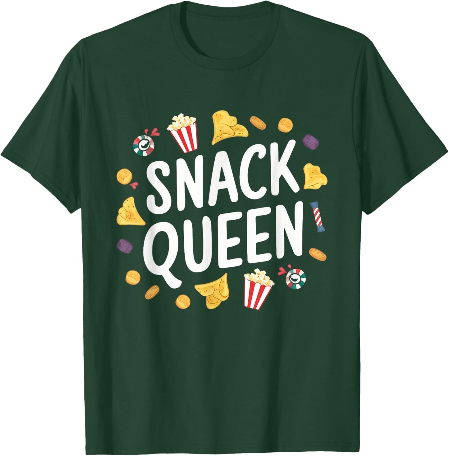 Snack Queen Baking Cooking Eating Food Lover Women Girls T-Shirt - T-Shirt | Forest