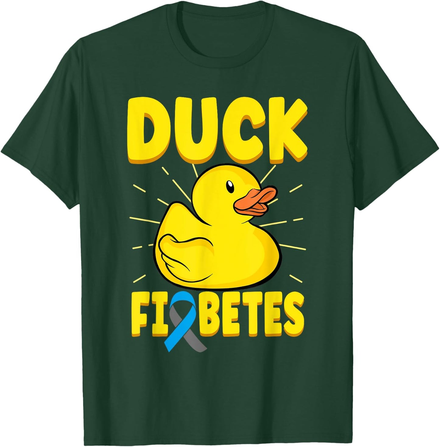 Duck Fiabetes Funny Yellow Duck Diabetic Diabetes Awareness T-Shirt - T-Shirt | Forest