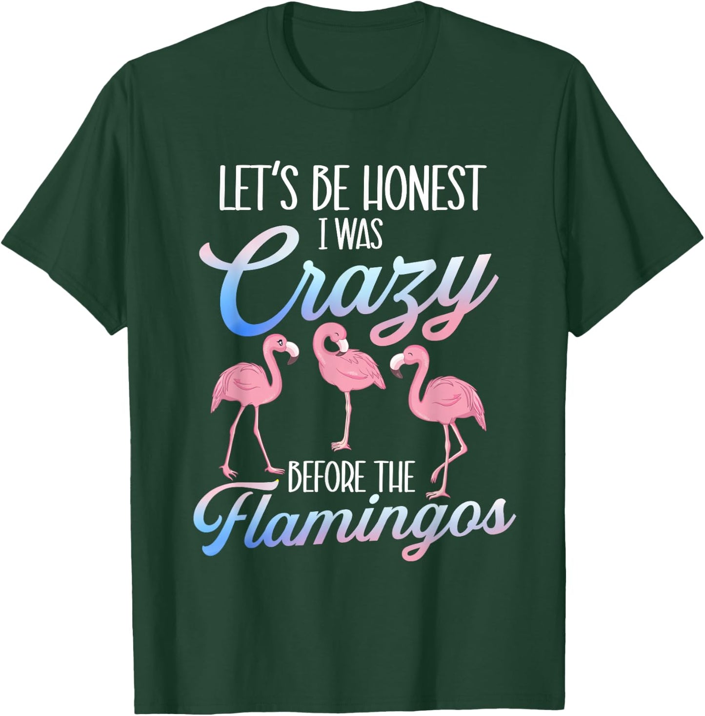 Let's Be Honest I Was Crazy Before - Flamingo Lover T-Shirt - T-Shirt | Forest