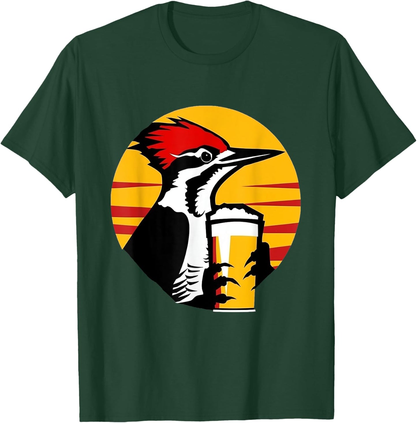 Schluckspecht an Herrentag - Specht an Vatertag trinkt Bier T-Shirt - T-Shirt | Forest