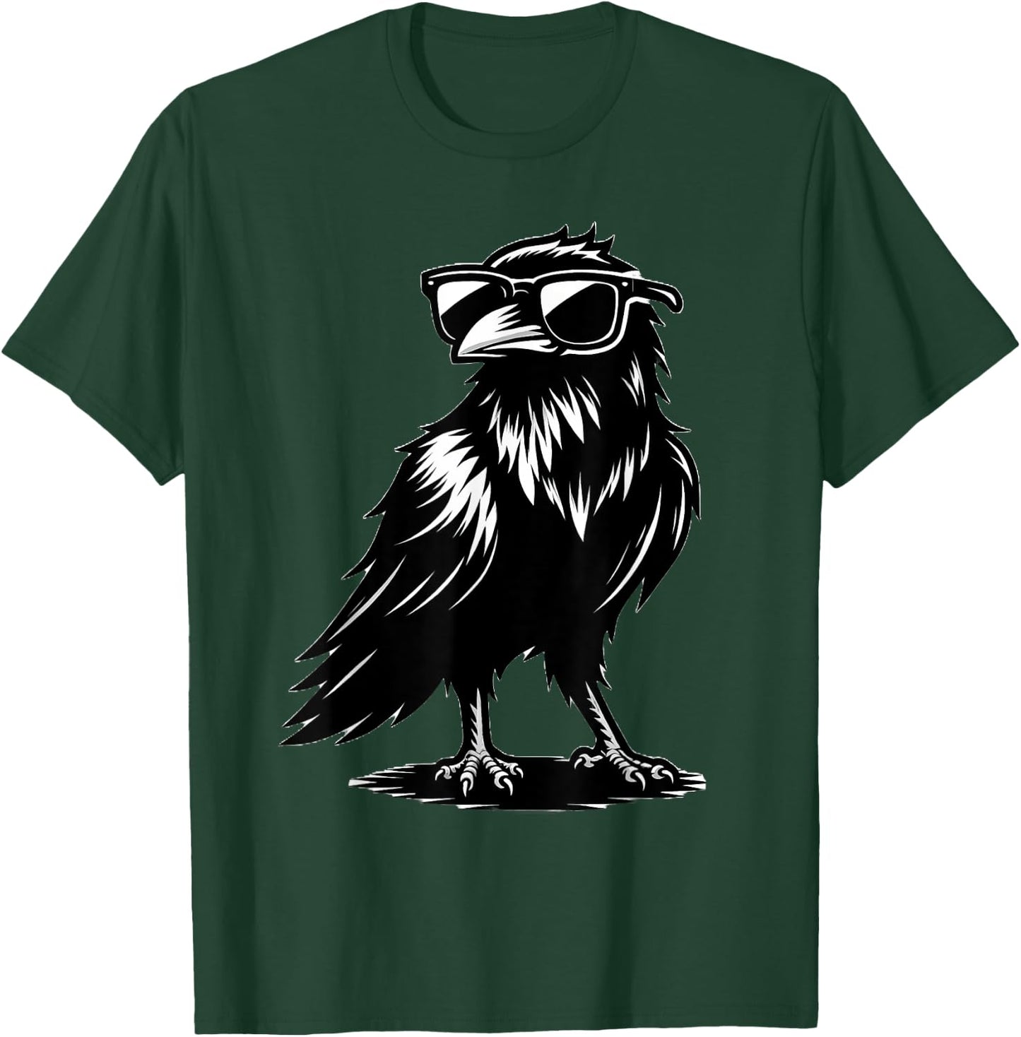 Crow Raven Bird Wearing Sunglasses T-Shirt - T-Shirt | Forest