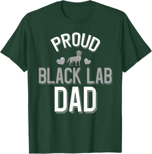 Cute Proud Black Lab Dad T-Shirt - T-Shirt | Forest