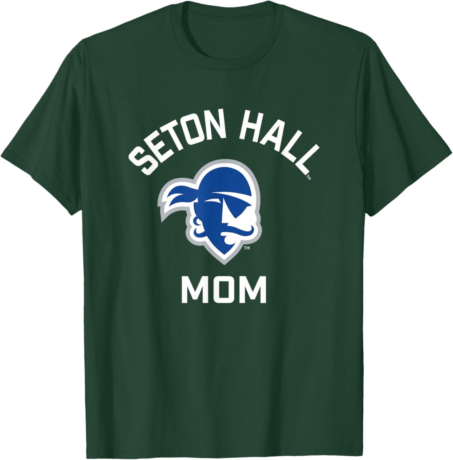 Seton Hall University SHU Pirates Arched Mom T-Shirt - T-Shirt | Forest