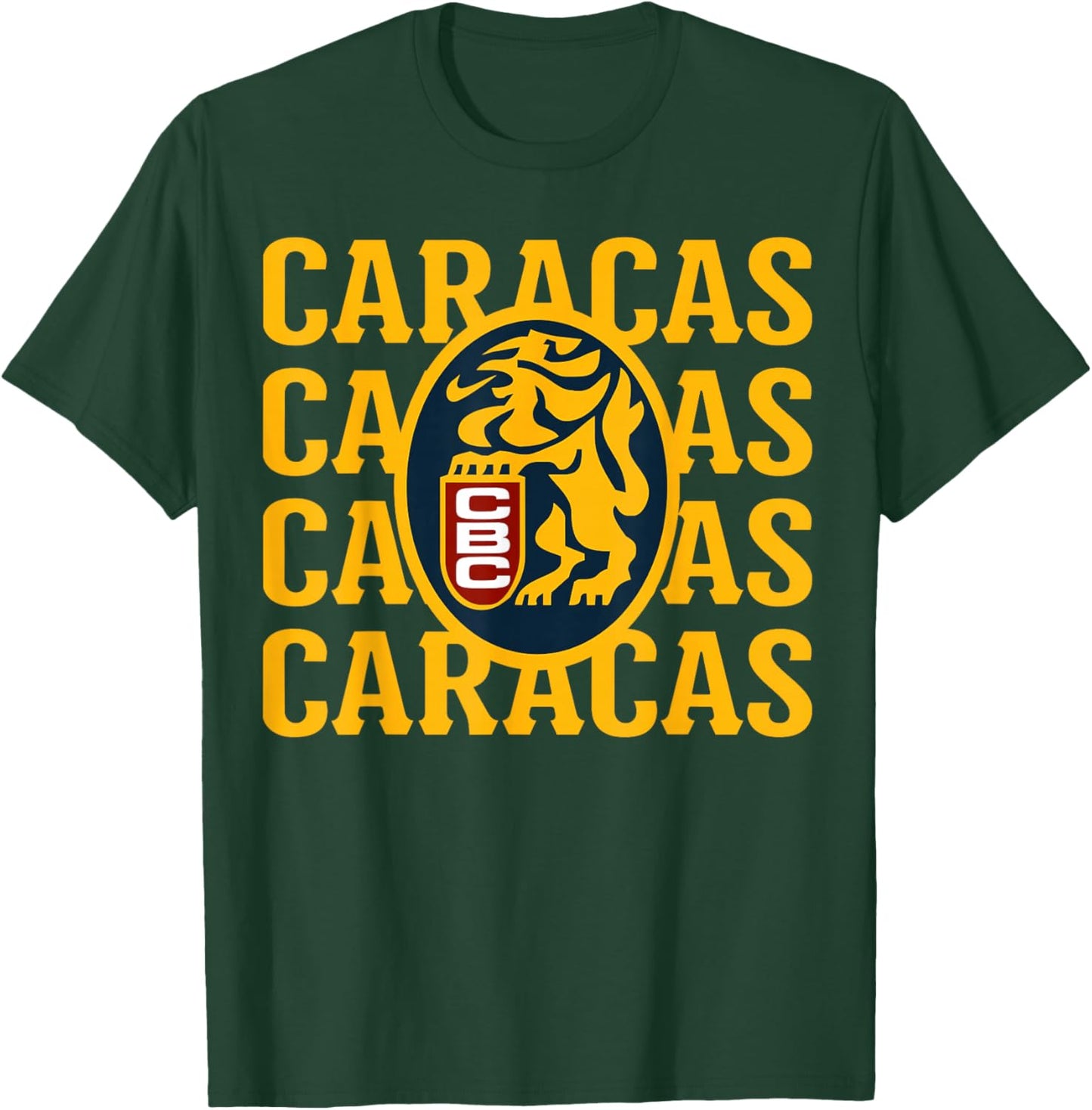 Sweet-Lemon Graphic Apparels -Adults Baseball Fans , Black, Small, Short Sleeve, Modern Classic, Lion Theme, Leones del Caracas Logo T-Shirt - T-Shirt | Forest