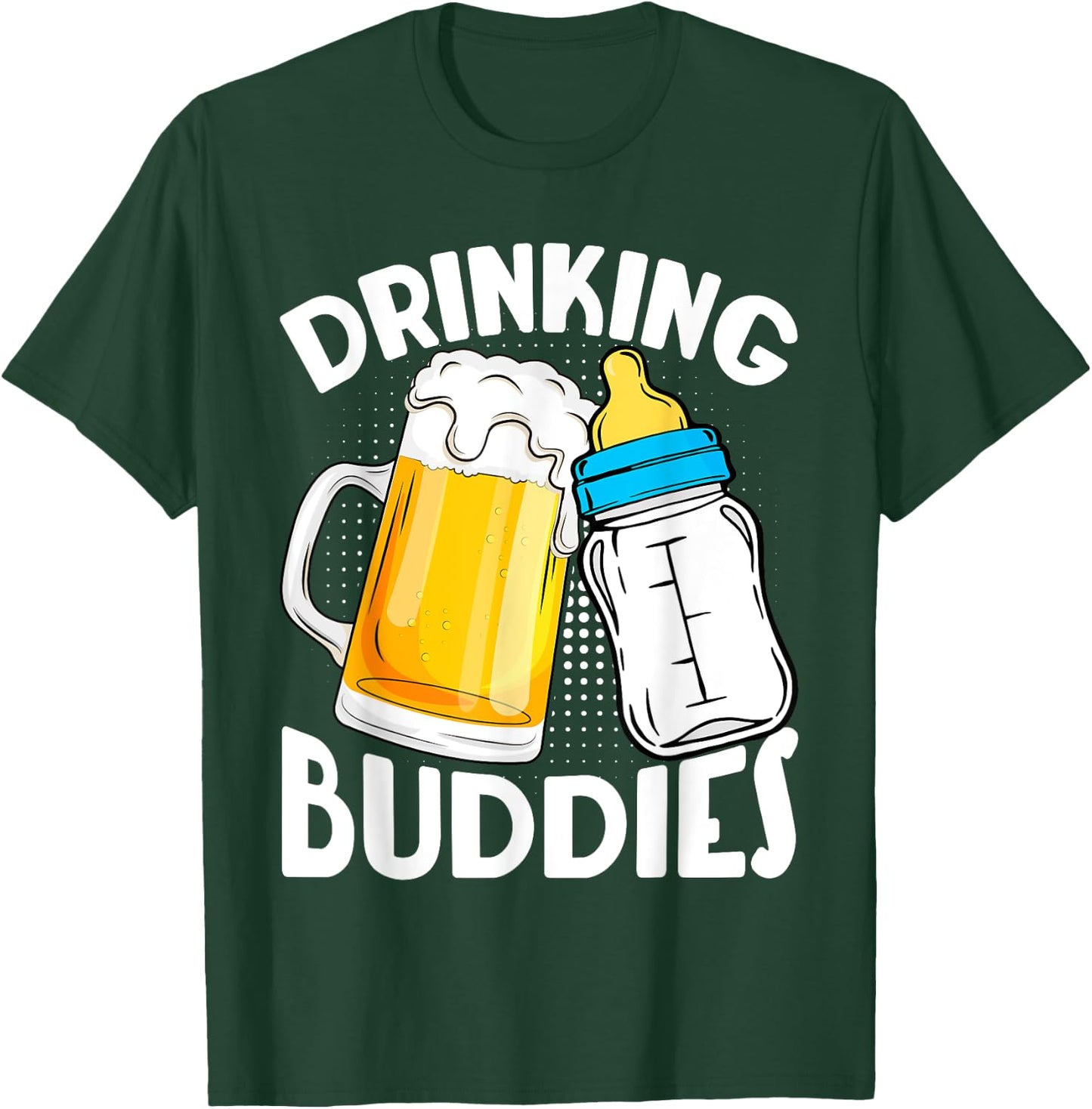 Beer Drinking Buddies Dad Son Daughter Fist Father's Day T-Shirt - T-Shirt | Forest