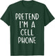 Pretend Cell Phone Costume Halloween Simple Funny Telephone T-Shirt - T-Shirt | Forest