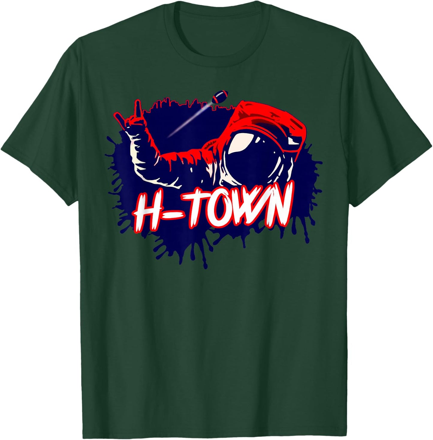 Houston Texas Astronaut H-Town Hand Sign - Houston Football T-Shirt - T-Shirt | Forest