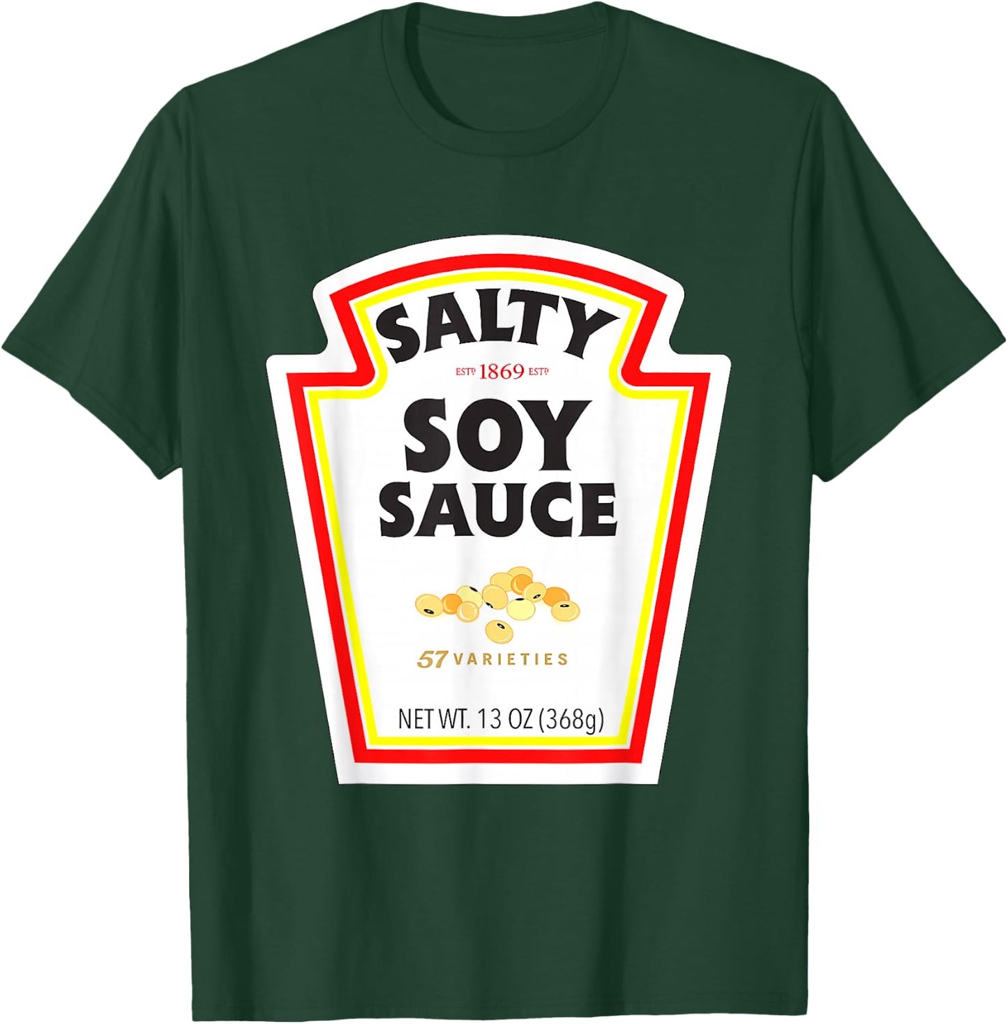Easy Halloween Matching Costume Salty Soy Sauce Bottle Label T-Shirt - T-Shirt | Forest