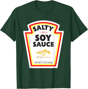 Easy Halloween Matching Costume Salty Soy Sauce Bottle Label T-Shirt - T-Shirt | Forest