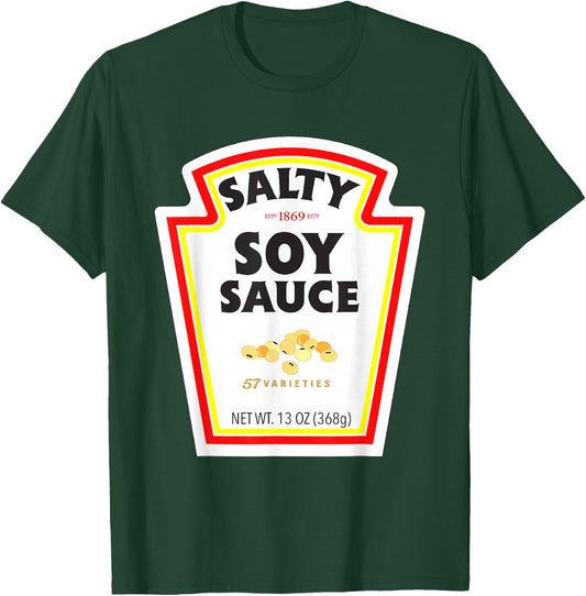 Easy Halloween Matching Costume Salty Soy Sauce Bottle Label T-Shirt - T-Shirt | Forest