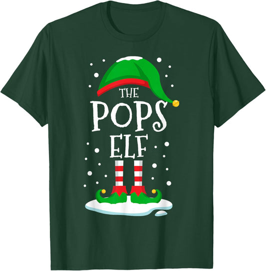 The Pops Elf Christmas Family Matching Xmas Grandpa Funny T-Shirt - T-Shirt | Forest