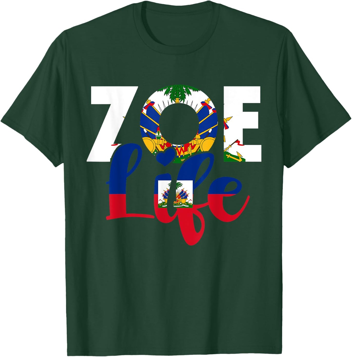 Haiti Flag Zoe Haitian Life Haiti Souvenir T-Shirt - T-Shirt | Forest