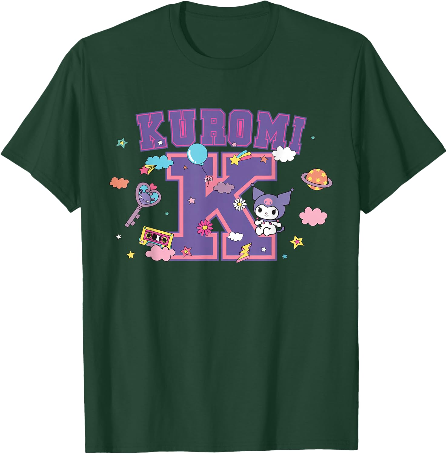 SANRIO Kuromi Varsity Letter K T-Shirt - T-Shirt | Forest