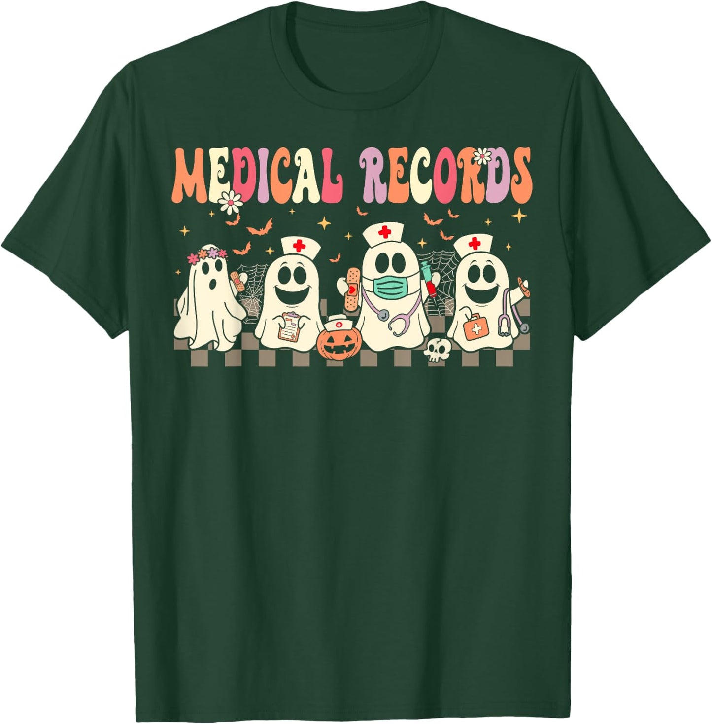 Medical Records Boo Crew Funny Medical Records Halloween T-Shirt - T-Shirt | Forest