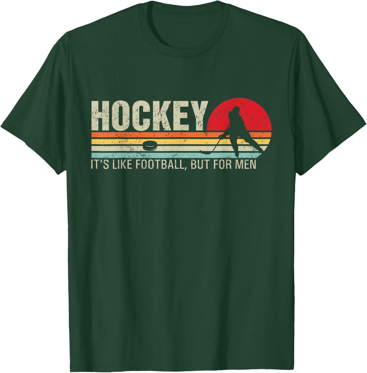 Hockey Its Like Football But Funny Retro Hockey T-Shirt - T-Shirt | Forest