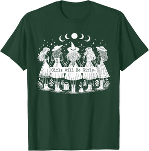 Trick Or Treat Witch Witches Girl Will Be Girls Halloween T-Shirt - T-Shirt | Forest