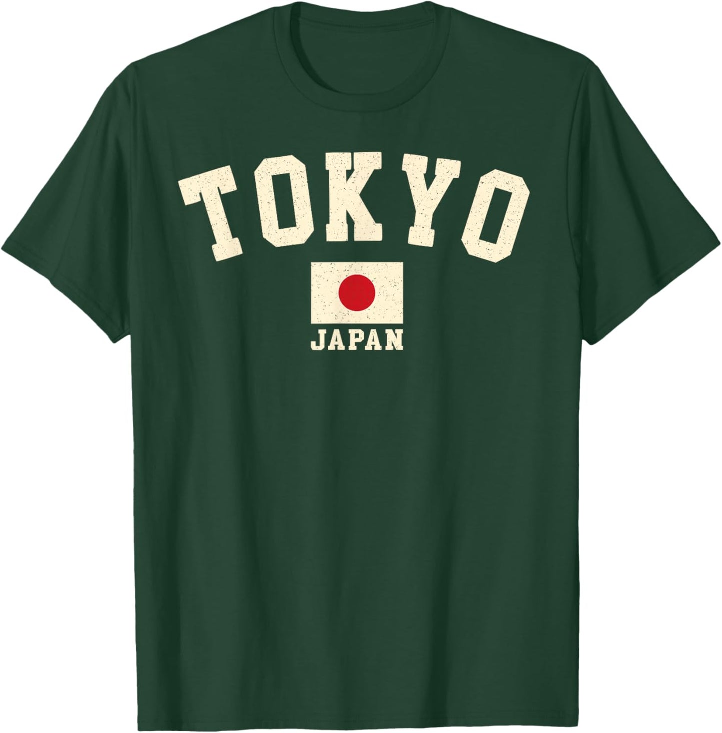 Vintage Tokyo Japan Japanese Flag Souvenir Retro Graphic T-Shirt - T-Shirt | Forest