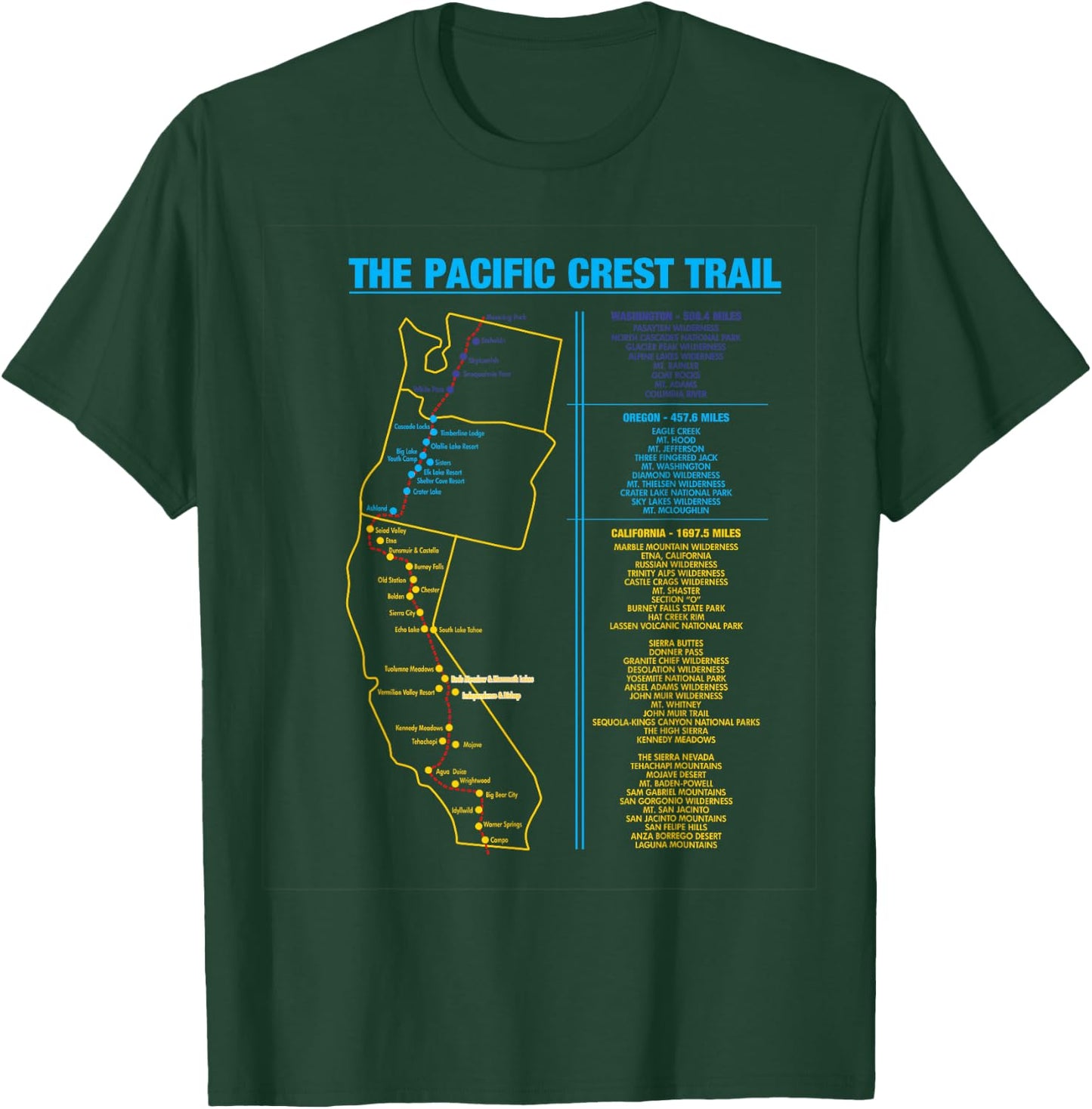 Pacific Crest Trail thru hiking shirt gift T-Shirt - T-Shirt | Forest