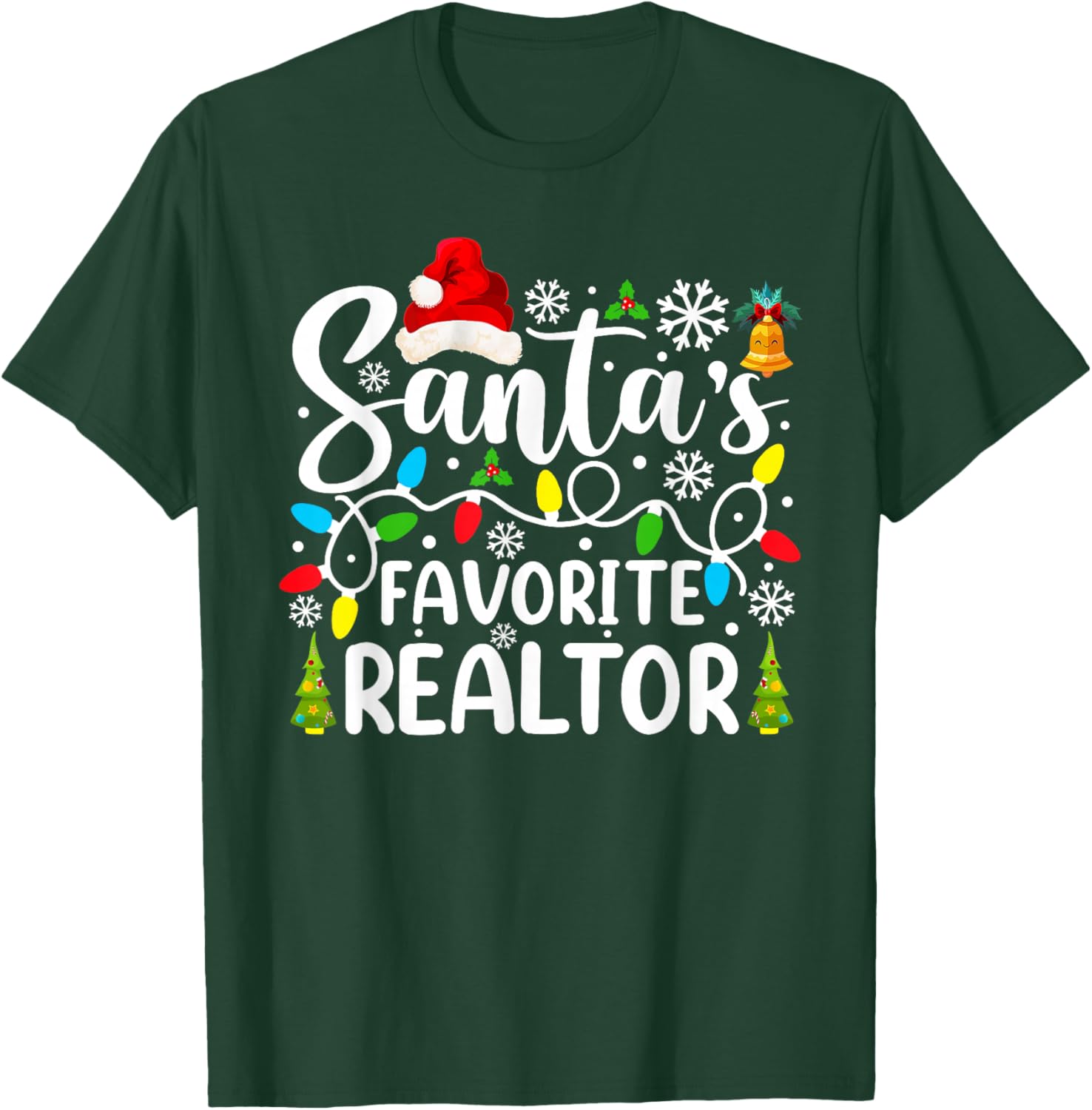 Santa's Favorite Realtor Funny Christmas Family Matching T-Shirt - T-Shirt | Forest