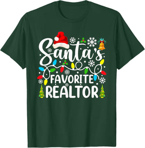 Santa's Favorite Realtor Funny Christmas Family Matching T-Shirt - T-Shirt | Forest