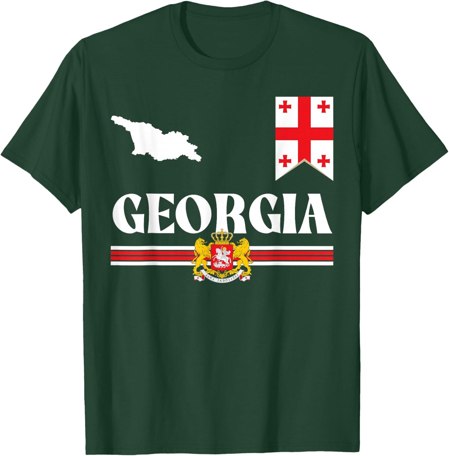 Georgia Country Flag, Georgian Culture, Georgia T-Shirt - T-Shirt | Forest