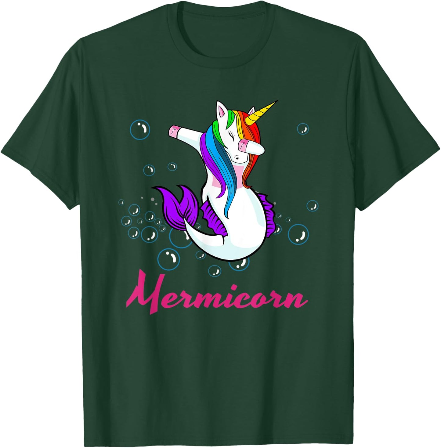 Mermicorn Unicorn Gift Girls Funny Unique Mermaid T-Shirt - T-Shirt | Forest