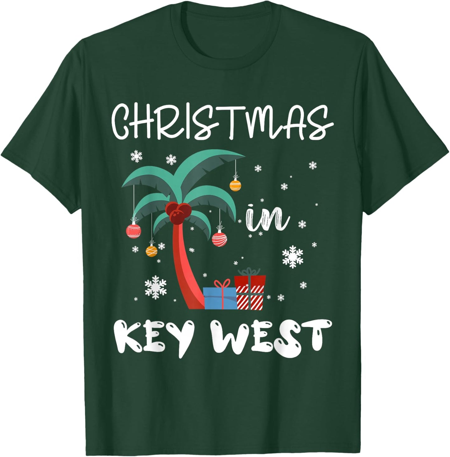 Christmas In KEY WEST Trip 2025 Family Reunion Winter Break T-Shirt - T-Shirt | Forest
