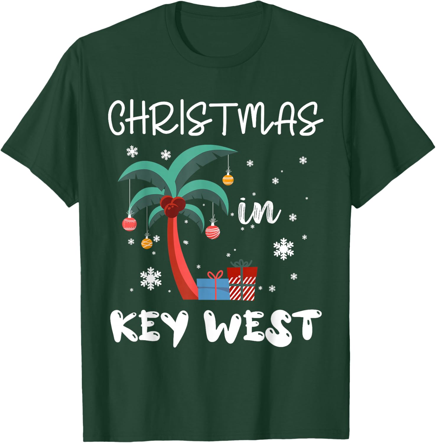 Christmas In KEY WEST Trip 2025 Family Reunion Winter Break T-Shirt - T-Shirt | Forest
