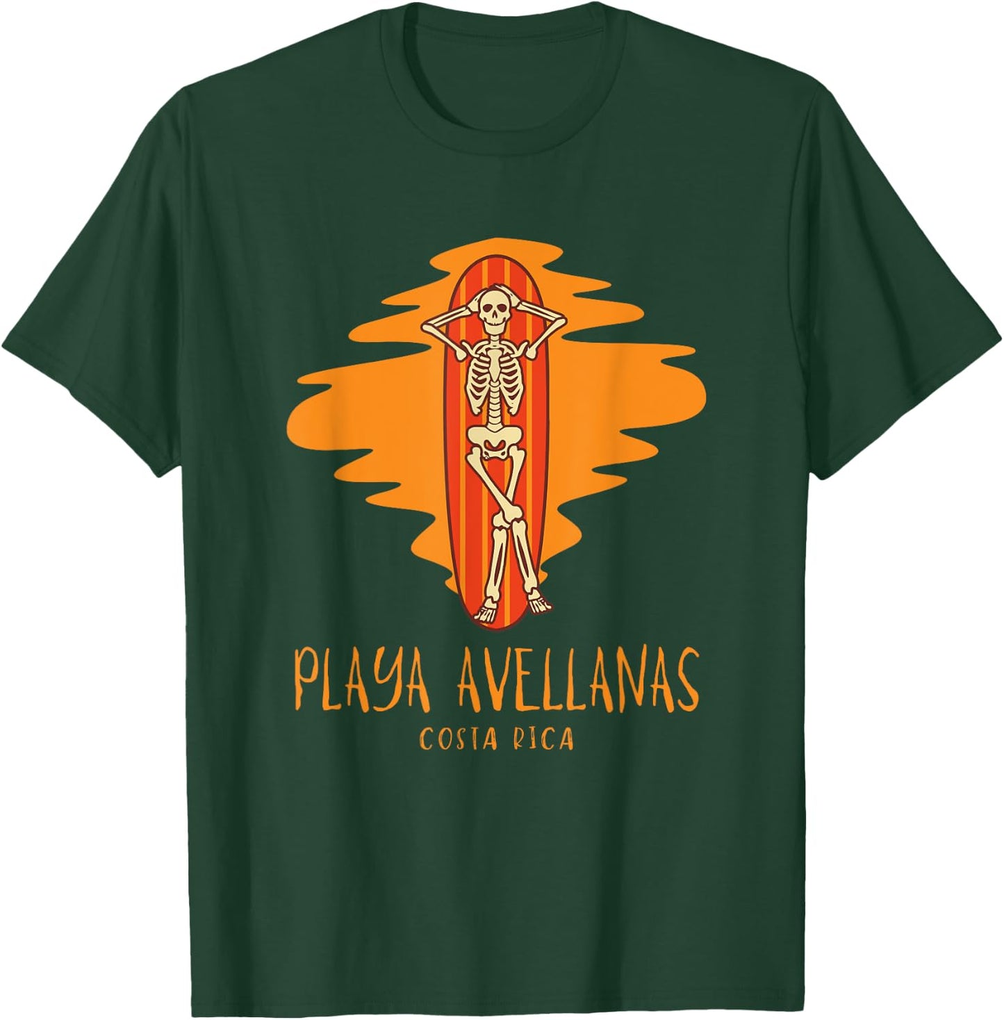 Playa Avellanas Costa Rica Surfing Skeleton T-Shirt - T-Shirt | Forest