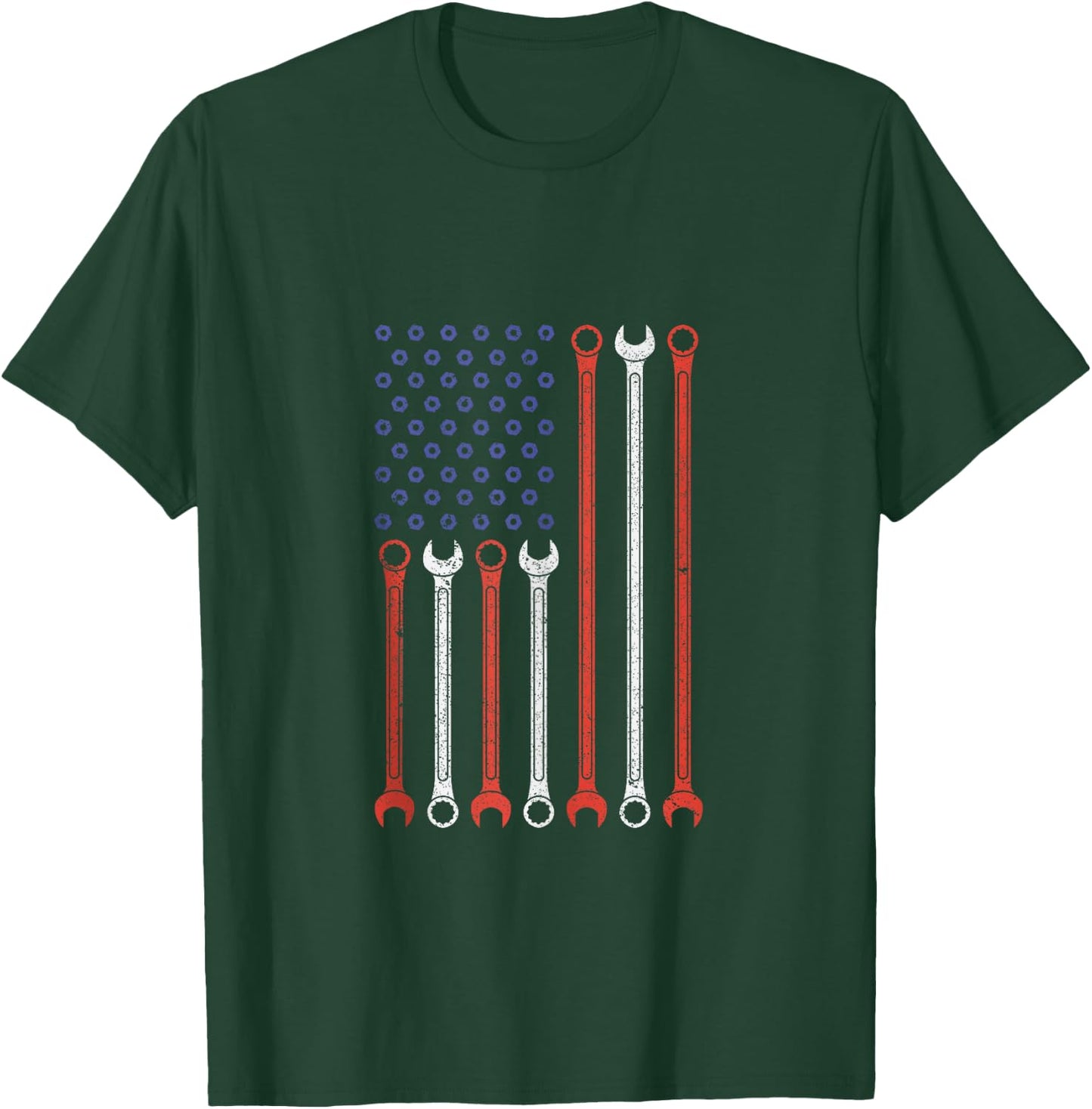 Vintage American Flag Diesel Engine Mechanic Muscle Car Love T-Shirt - T-Shirt | Forest