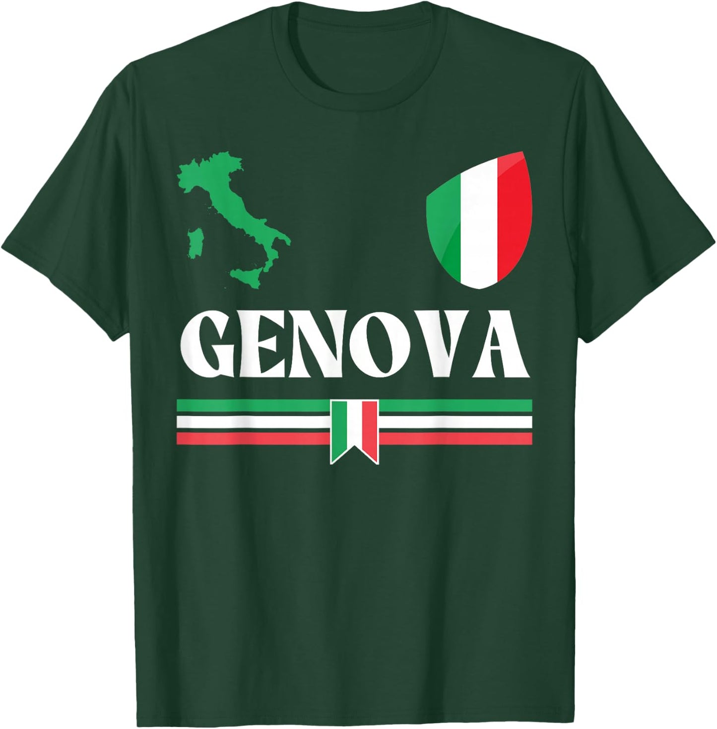 Genoa Italy Flag, Genova Italy, Genova, Genoa T-Shirt - T-Shirt | Forest