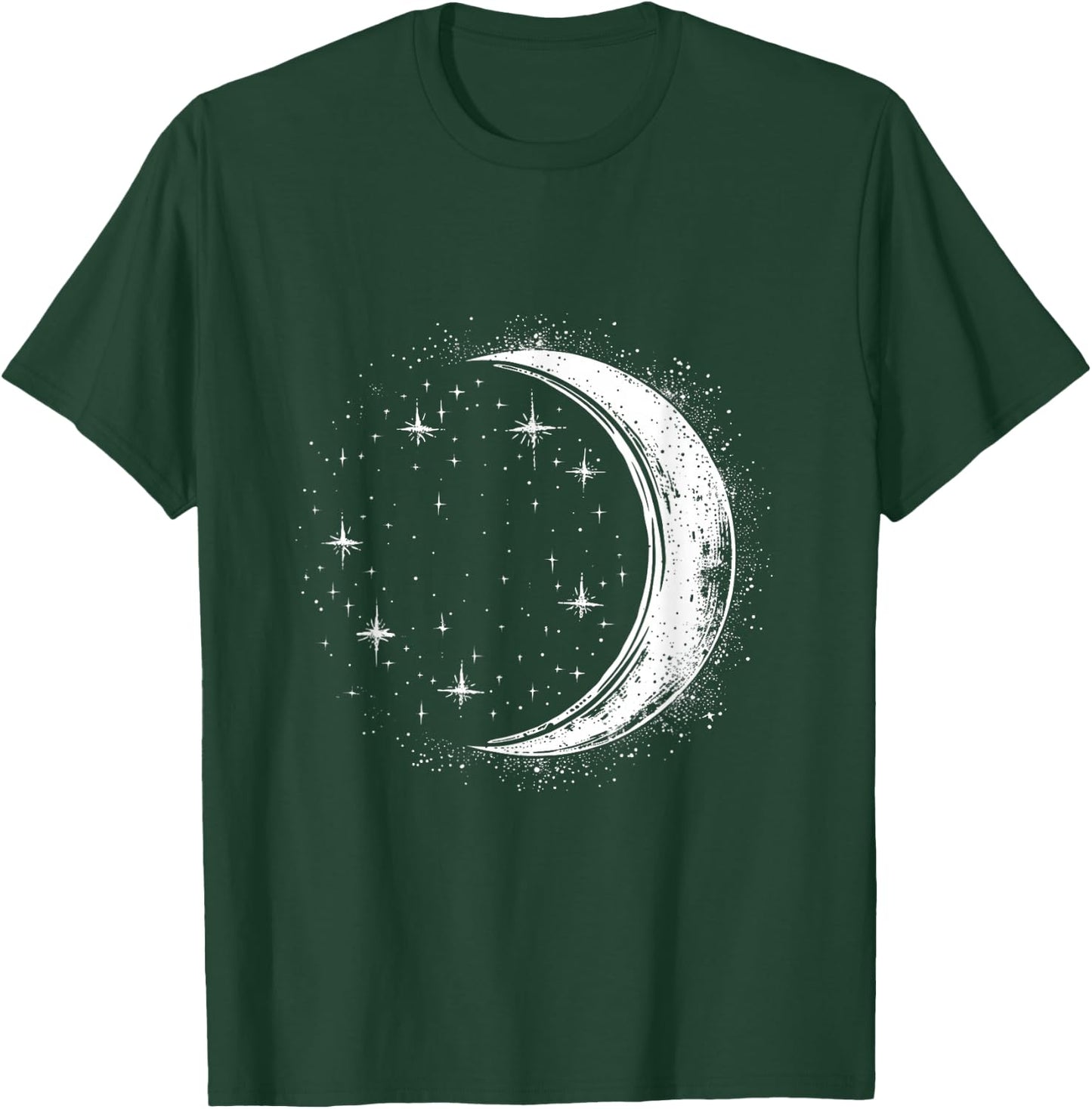 Starlight and Simple Crescent Moon T-Shirt - T-Shirt | Forest