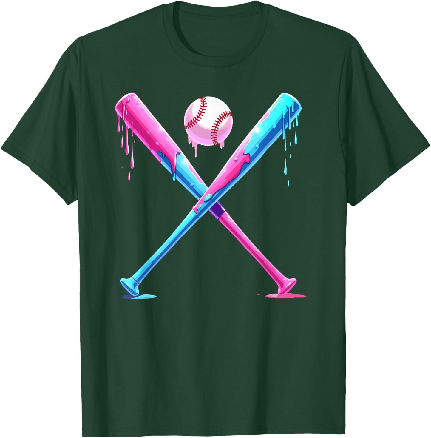 Baseball Home Plate Social Club for Boy Ice Cream Drip T-Shirt - T-Shirt | Forest