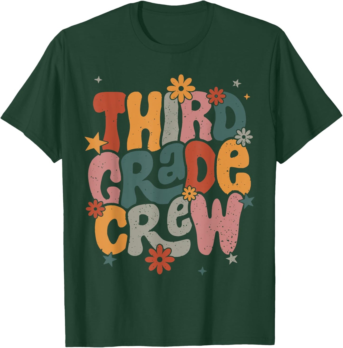 Retro Third Grade Crew Happy First Day Of School 3rd Grade T-Shirt - T-Shirt | Forest