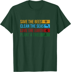 Earth Day 2022 Planet Environmental Science Save The Bees T-Shirt - T-Shirt | Forest