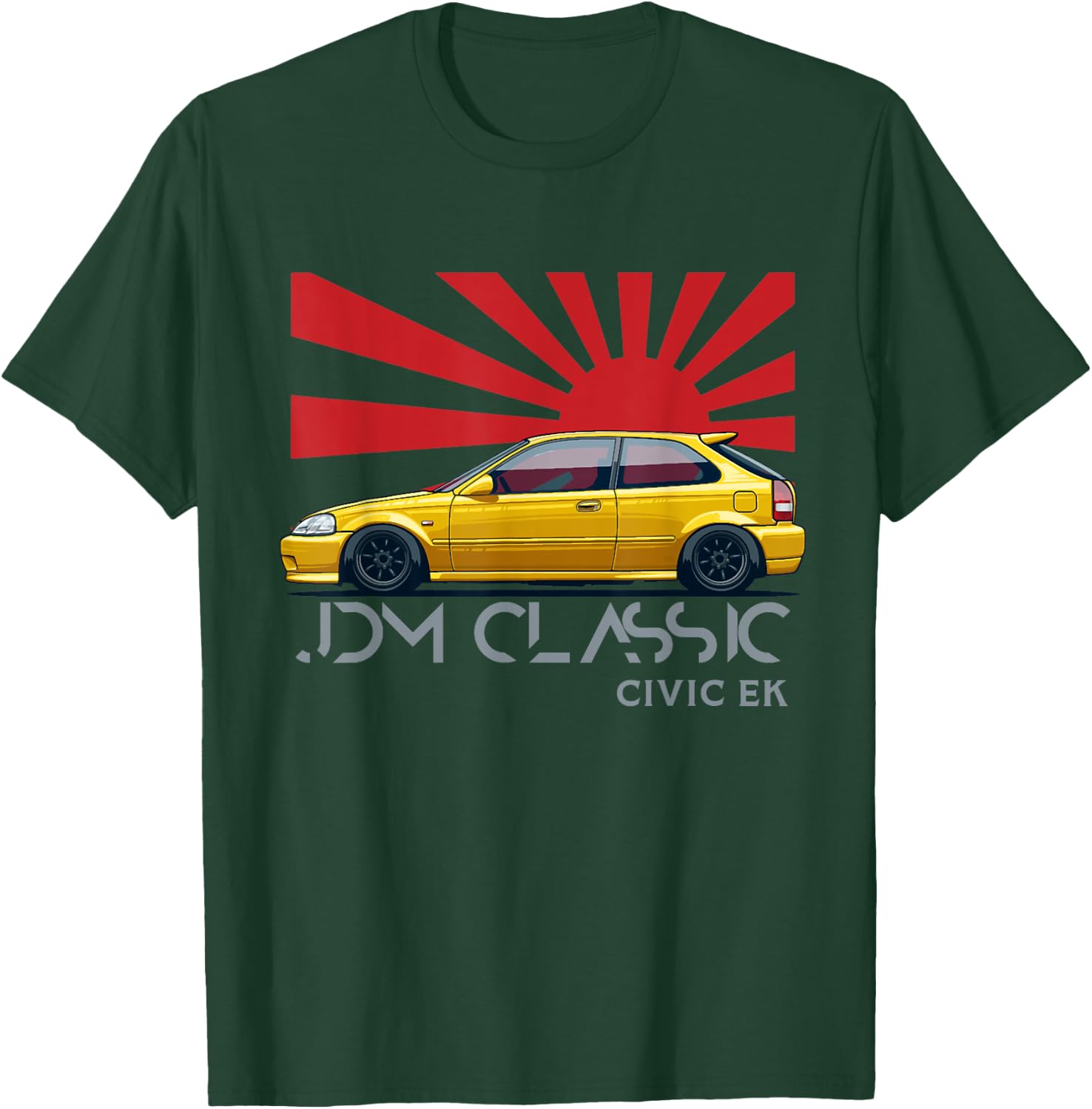 Civic EK Type R Japanese Car , Small, Black T-Shirt - T-Shirt | Forest