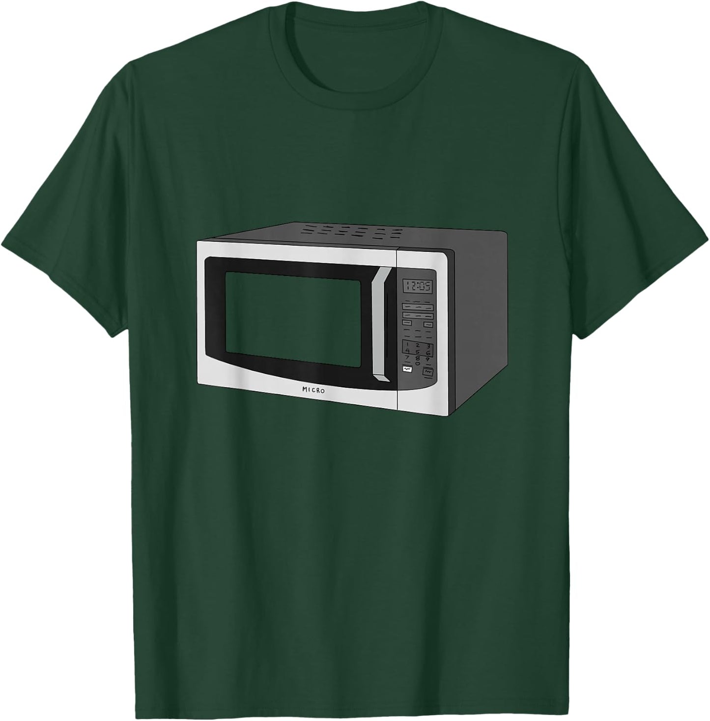 Microwave Oven Illustration Funny Chef Cooking T-Shirt - T-Shirt | Forest