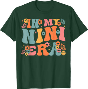 In My Nini Era Baby Announcement for Grandma Mother's Day T-Shirt - T-Shirt | Forest