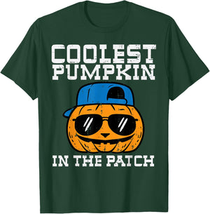 Halloween Coolest Pumpkin In Patch Costume Boys Kids Toddler T-Shirt - T-Shirt | Forest