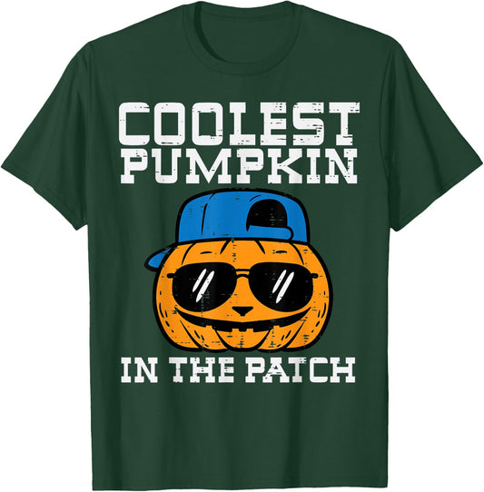 Halloween Coolest Pumpkin In Patch Costume Boys Kids Toddler T-Shirt - T-Shirt | Forest
