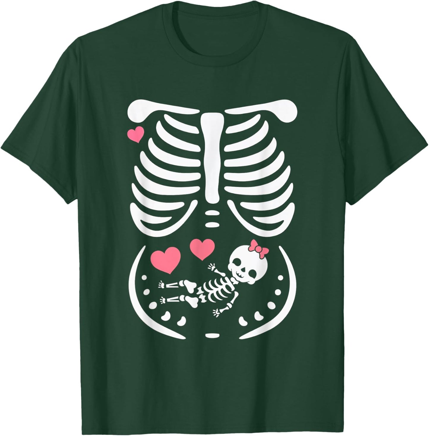 Maternity Skeleton Baby Love Hearts Cute Pregnancy T-Shirt - T-Shirt | Forest