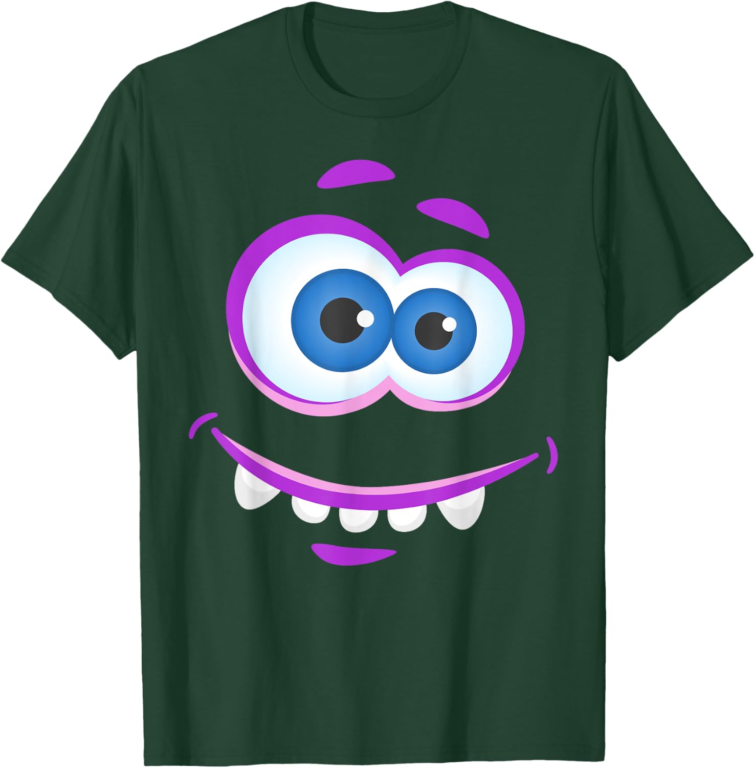 Big Eyes Monster Face Halloween Funny Costume T-Shirt - T-Shirt | Forest