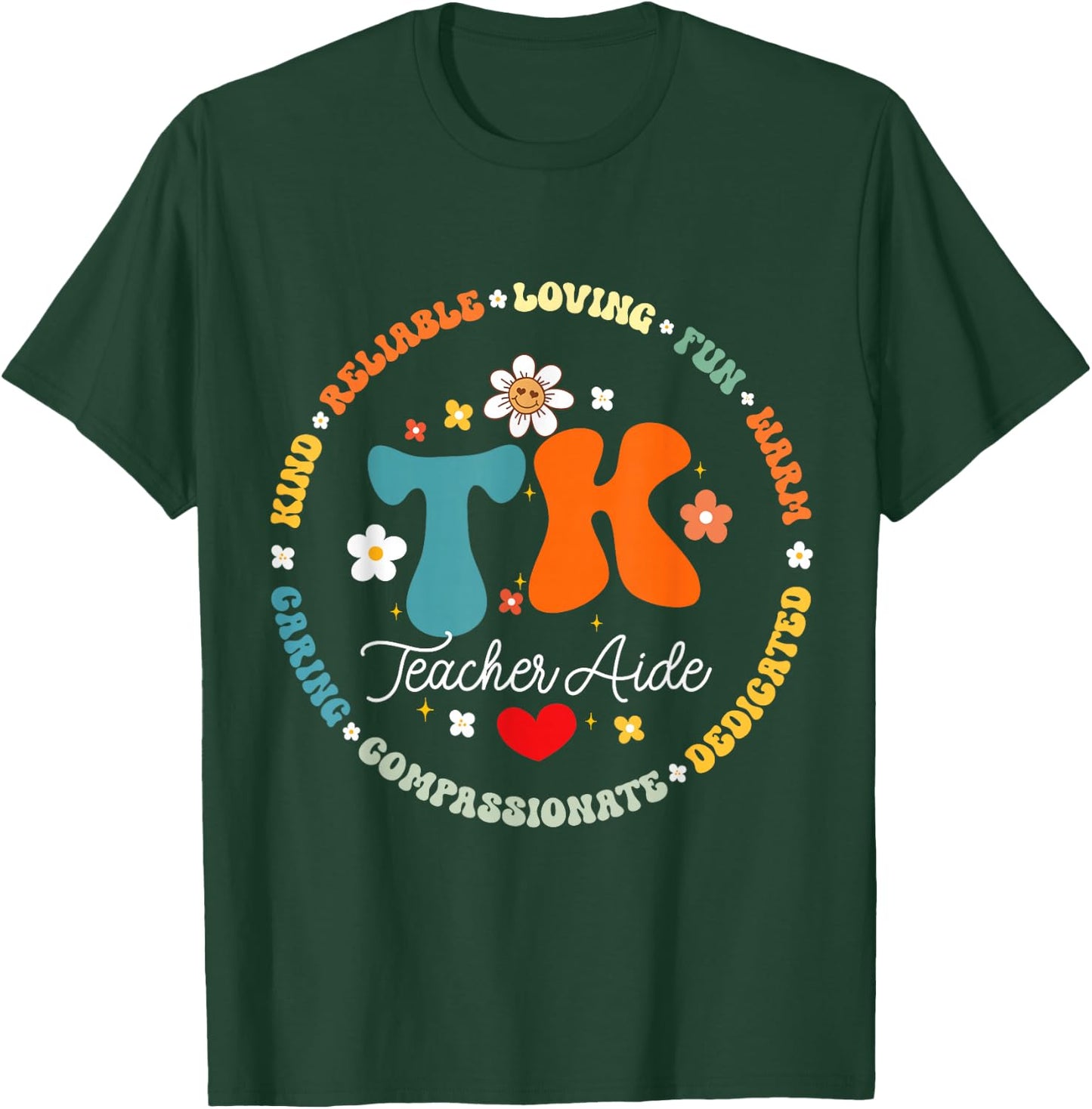 TK Teacher Aide Squad Transitional-Kindergarten Back School T-Shirt - T-Shirt | Forest