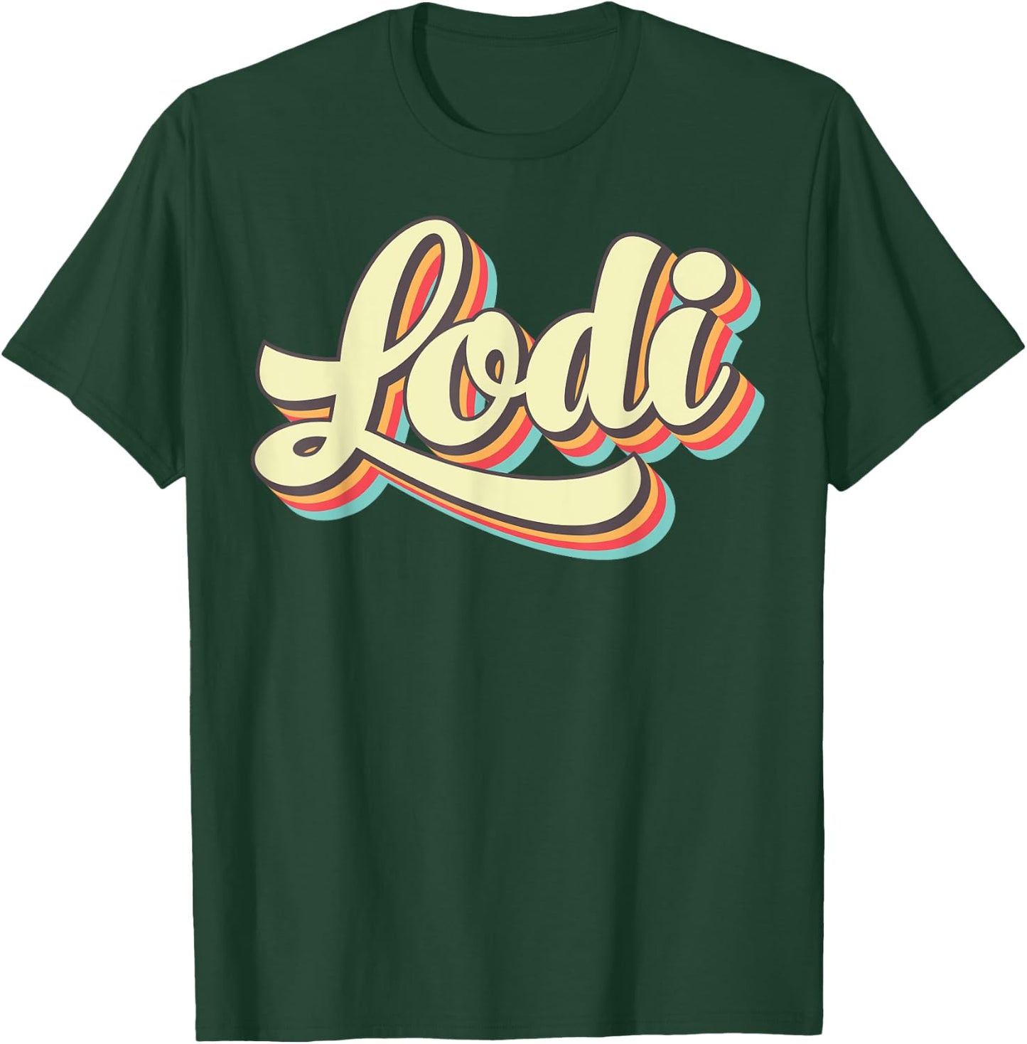 Lodi Retro Art Baseball Font Vintage T-Shirt - T-Shirt | Forest