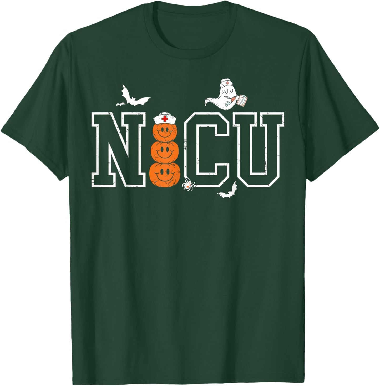 Groovy NICU Nurse Halloween Ghost Costume Neonatal Nurse T-Shirt - T-Shirt | Forest