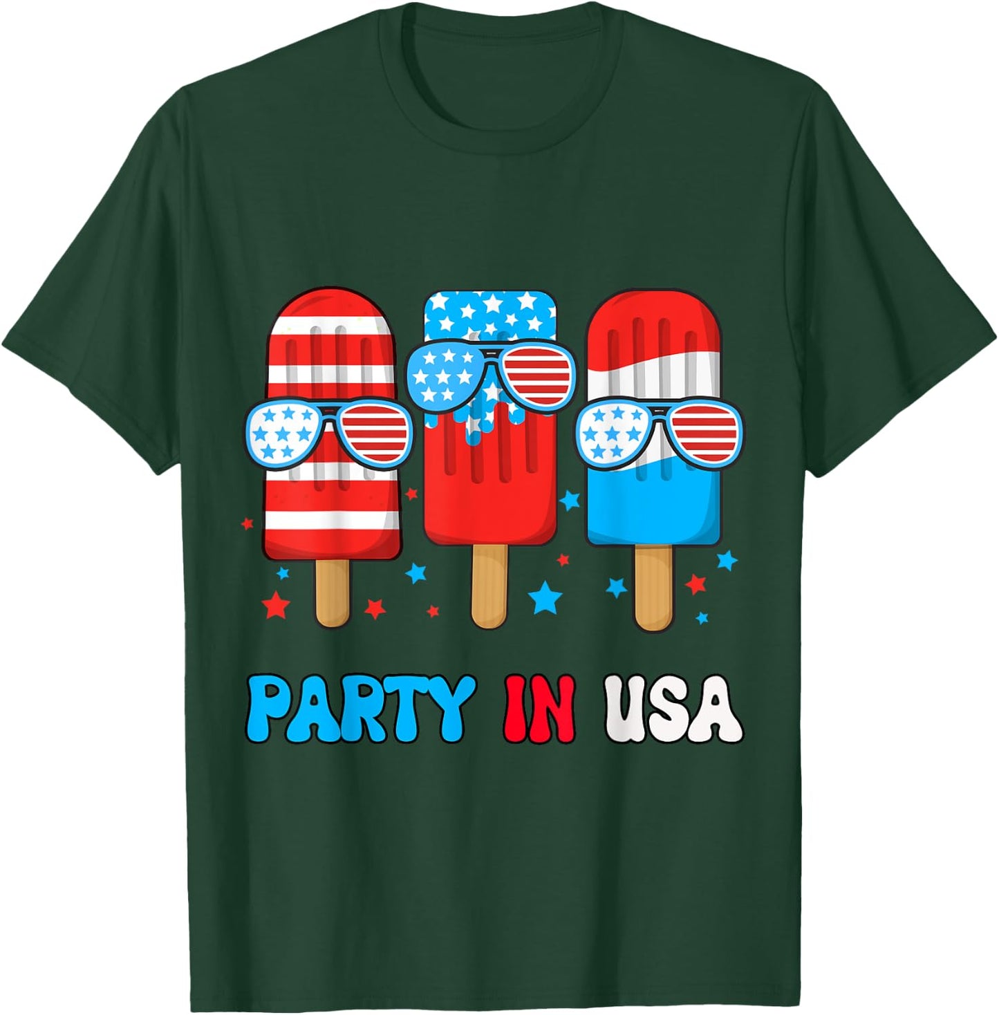Party In USA Popsicle-Shirt Toddler Boy American Flag USA T-Shirt - T-Shirt | Forest