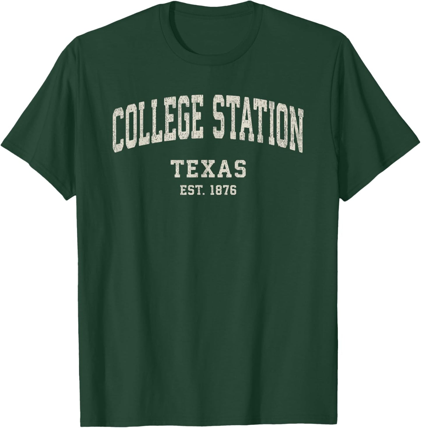 College Station Texas TX Vintage Athletic Sports T-Shirt - T-Shirt | Forest