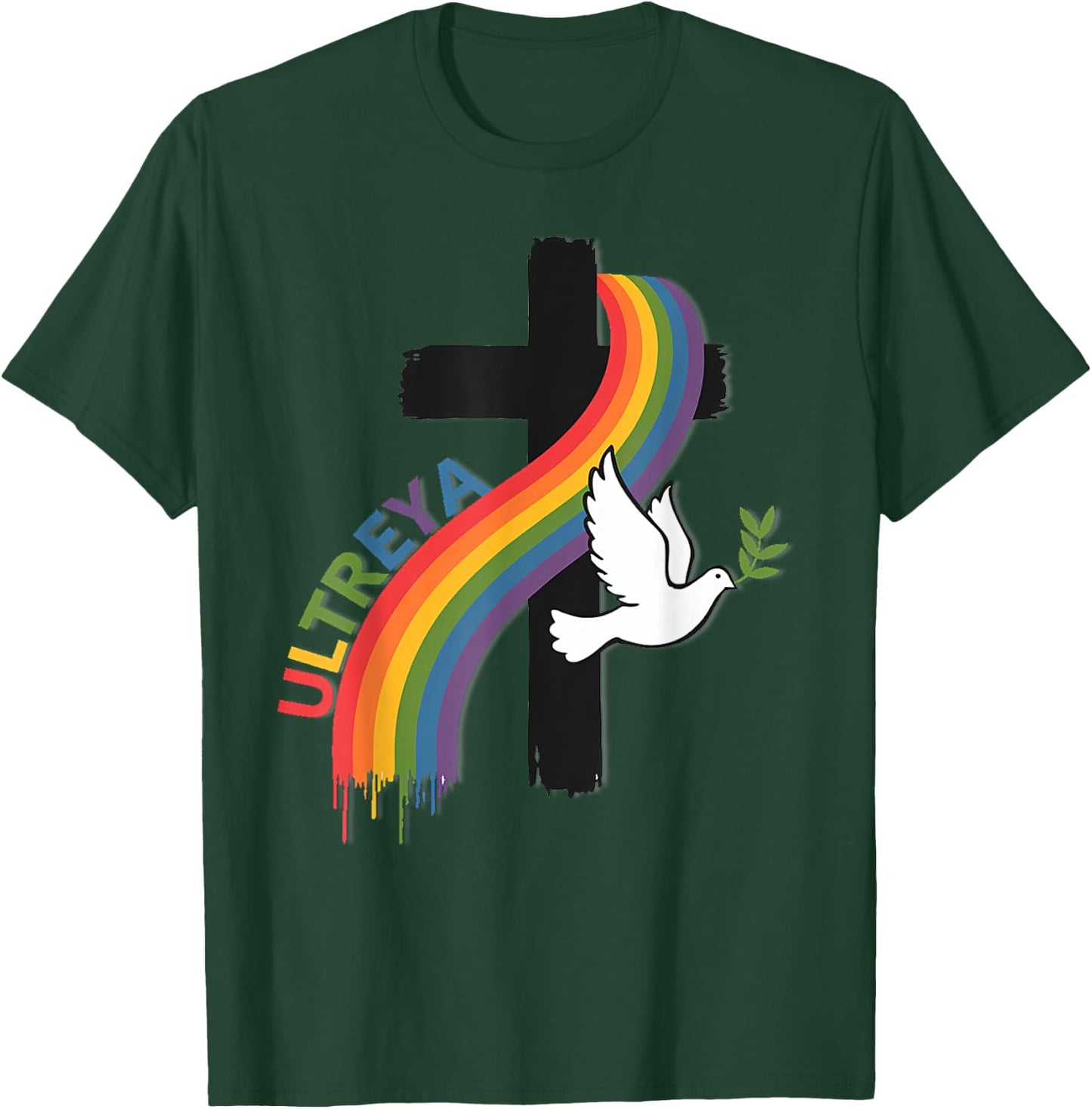 DeColores Cursillo Rainbow Rooster Catholic T-Shirt - T-Shirt | Forest